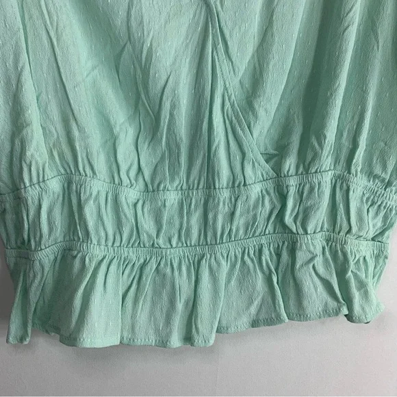 NWoT Hippie Rose Mint Green Sleeveless Ruffle V Neck Top, Size XL - Picture 6 of 9